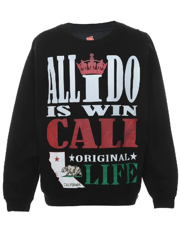 Black Christmas Sweatshirt - L Hoodie with Oversized Fit Loose Comfortable