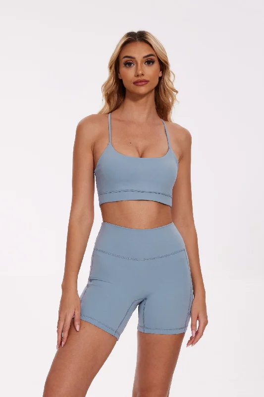 Breeze Halter Sports Bra - Ice Blue High Support Sports Bra