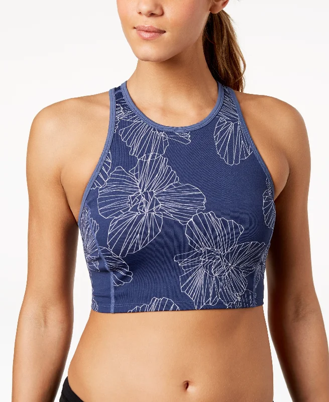 Calvin Klein Performance Printed Racerback Medium Support Long Line Sports Bra Soft Lace Bra