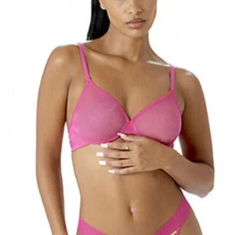 Glossies Sheer Bra In Magenta - Gossard Lightly Padded Bra