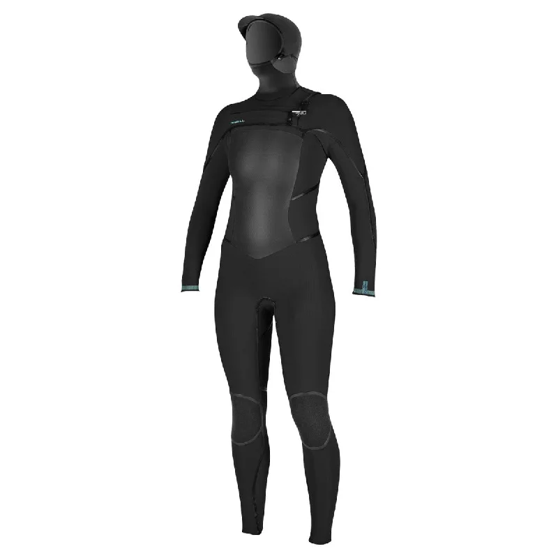 O'Neill Women's Psycho Tech F.U.Z.E. 6/4mm Hooded Wetsuit - A00 Hoodie with Earth Tones Natural Calm