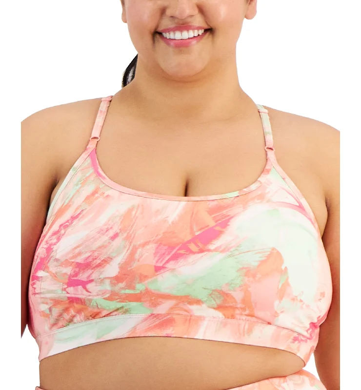 Plus Size Low-Impact Printed Sports Bra Stylish Lace Bralette