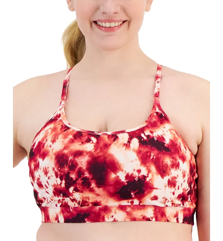 Plus Size Tie-Dyed Low-Impact Sports Bra Chic Satin Bra