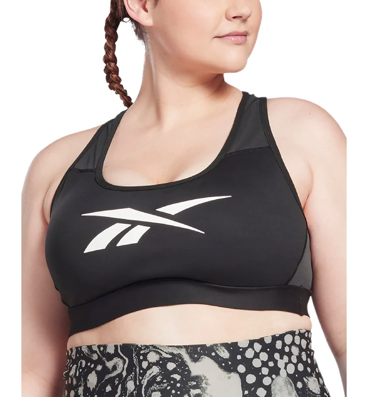 Reebok Plus Size Lux Vector Medium Impact Racerback Sports Bra Stylish Strapless Bra