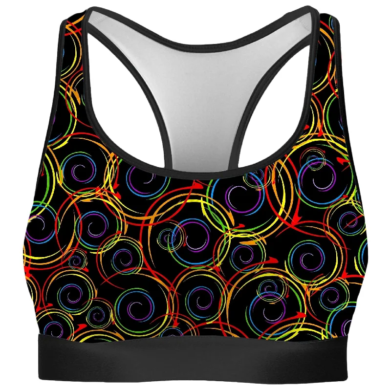 Swirl Abstract Rave Bra High Support Bra