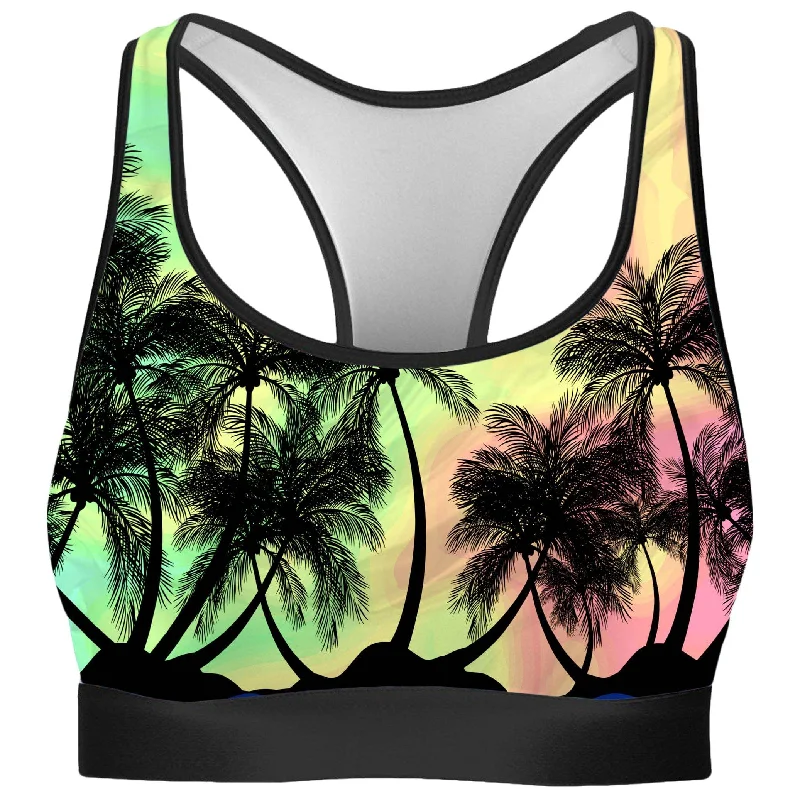 Tropical Sunset Rave Bra Lace Back Bra