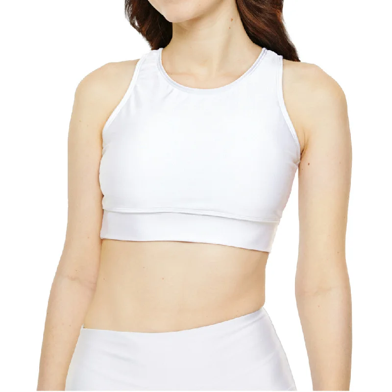 White Fully Lined, Padded Sports Bra Soft Lace Bra