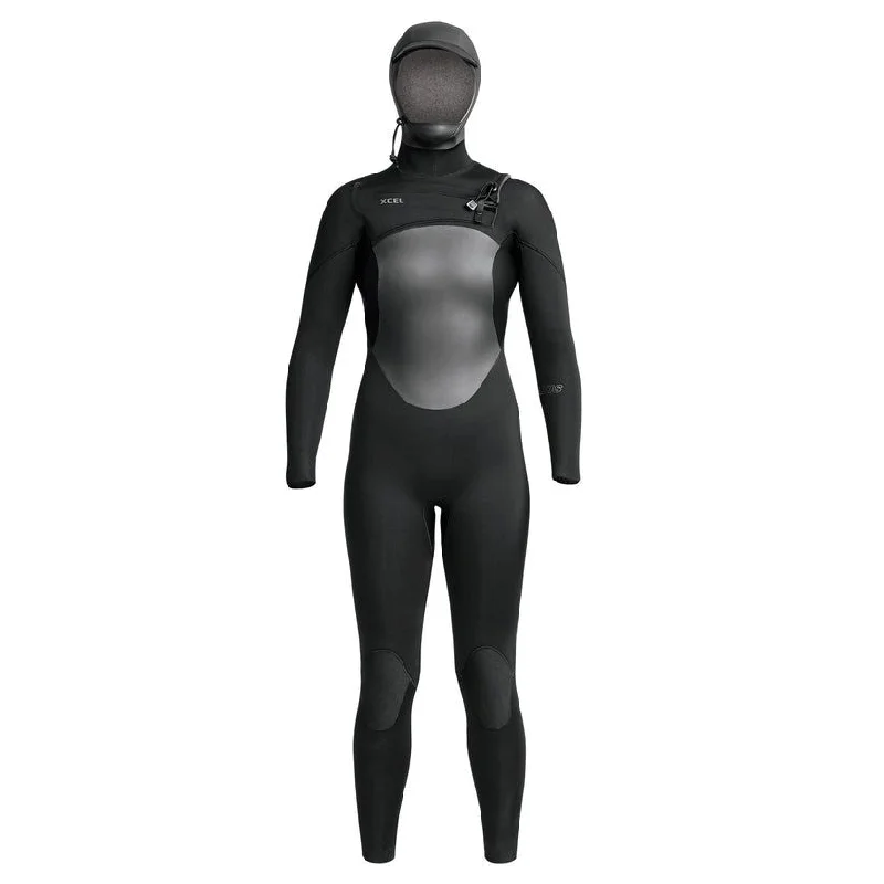 Xcel Womens Axis Hooded 5/4mm Wetsuit Hoodie with Tied Waist Feminine Flattering