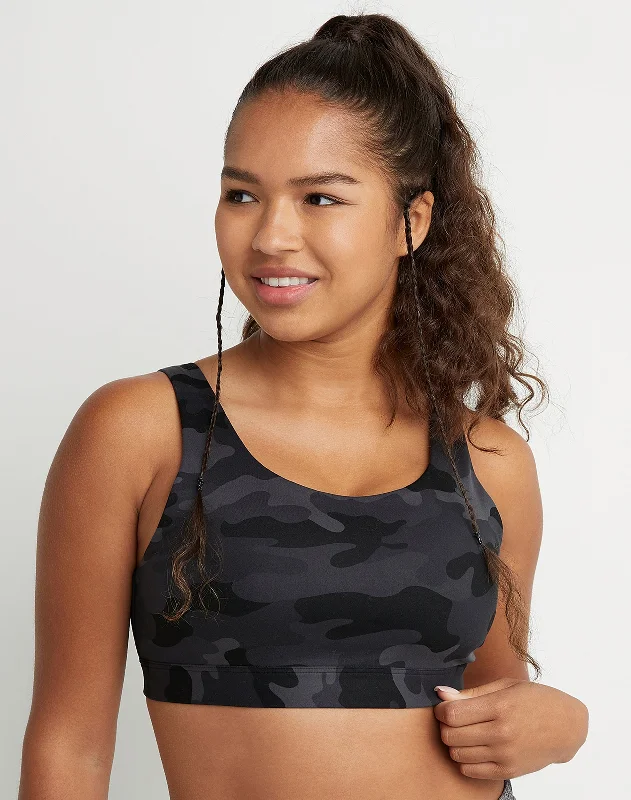 Women's Soft Touch Camo-Print Sports Bra Push-Up Bra Set