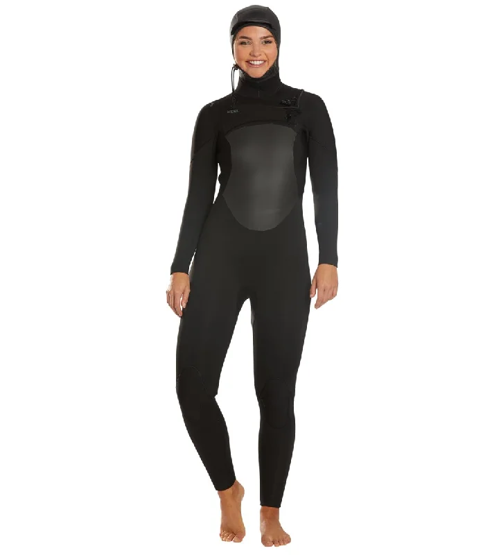 Xcel Women's Axis Hooded 5/4mm Fullsuit Wetsuit Black Hoodie with Reflective Safety Nightwear