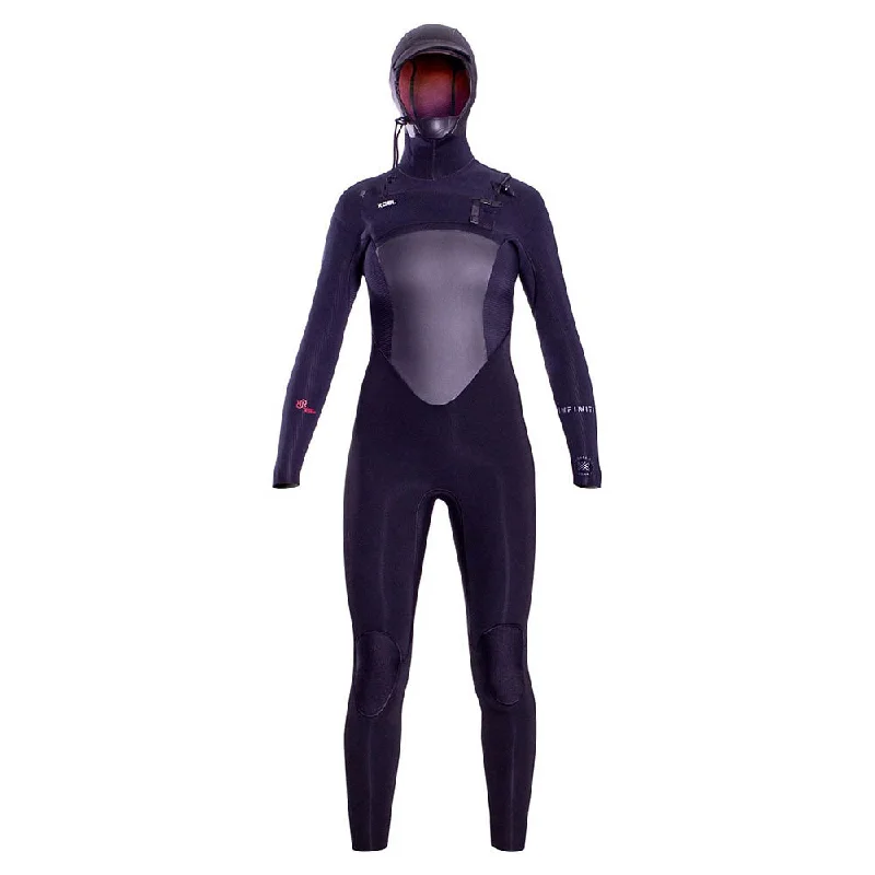 Xcel Women's Infiniti X2 6/5mm Hooded Wetsuit - Black Hoodie with Raglan Sleeves Sporty Comfortable