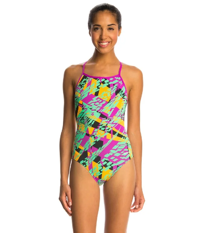 Dolfin Zephyr V-Back One Piece Swimsuit Multi Zephyr Sexy Two-Piece Set