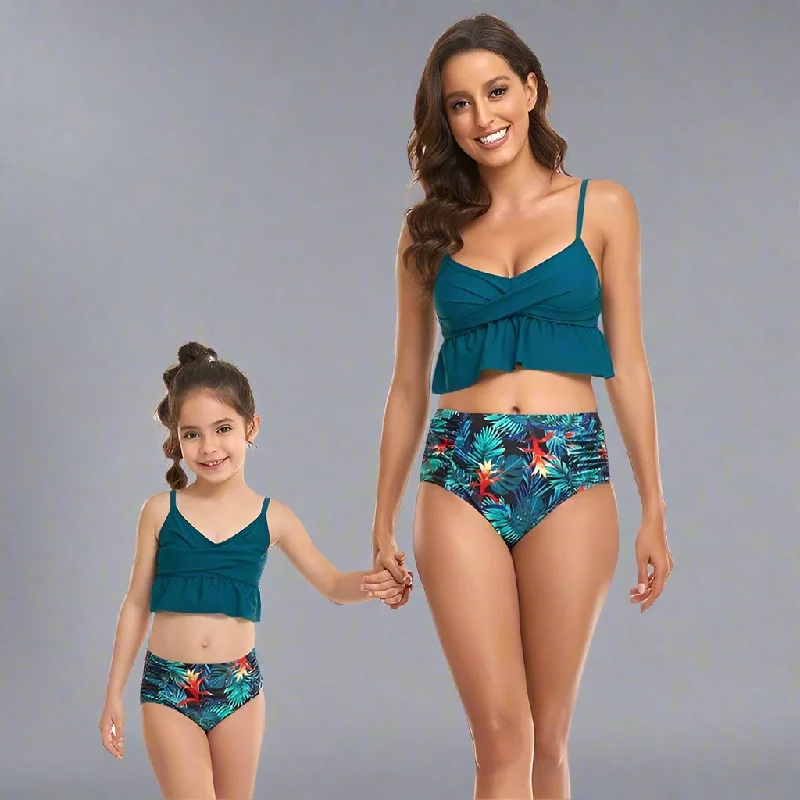 Matching Mother Daughter Tankini Swimsuit Sexy Swimwear Set