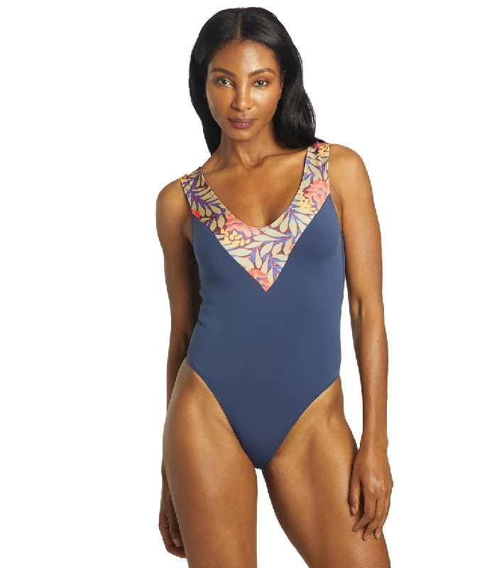 Seea Women's Sabina One Piece Swimsuit True Blue Sleek Mesh Bikini