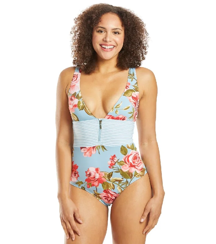 Skye Rose Garden Faith V Neck One Piece Swimsuit Elegant Ruffled Bikini