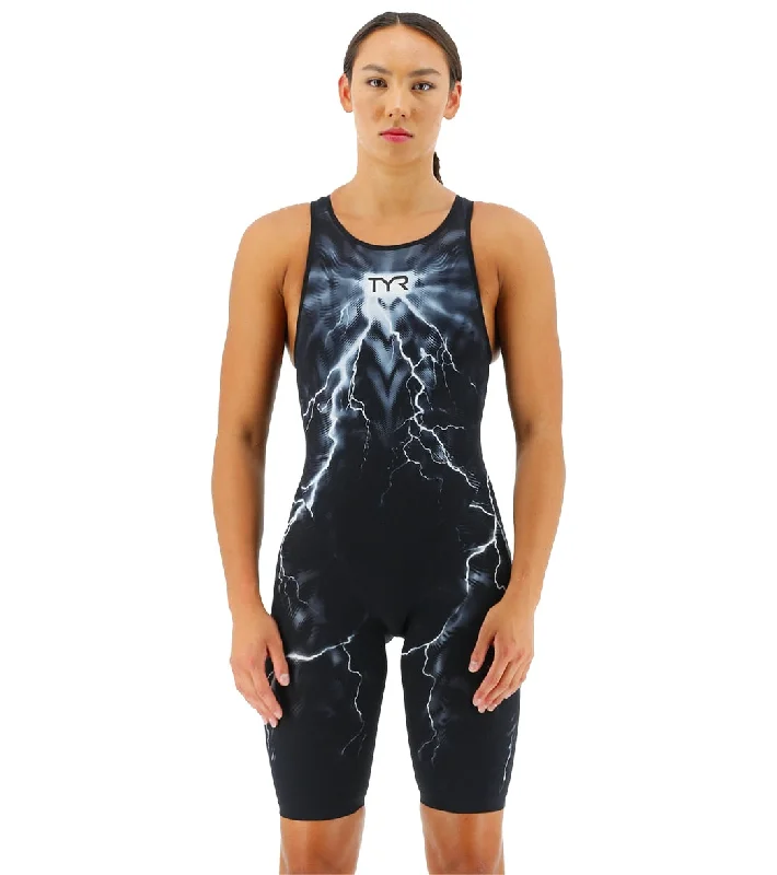 TYR Women's Venzo Phantom Oblivion Open Back Kneeskin Tech Suit Swimsuit Halter Top Bikini