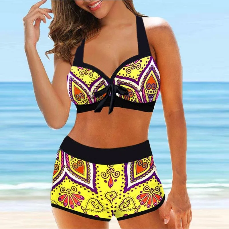 Women's Two Piece Swimsuit Slim Geometric Suit Monokini Swimsuit Design