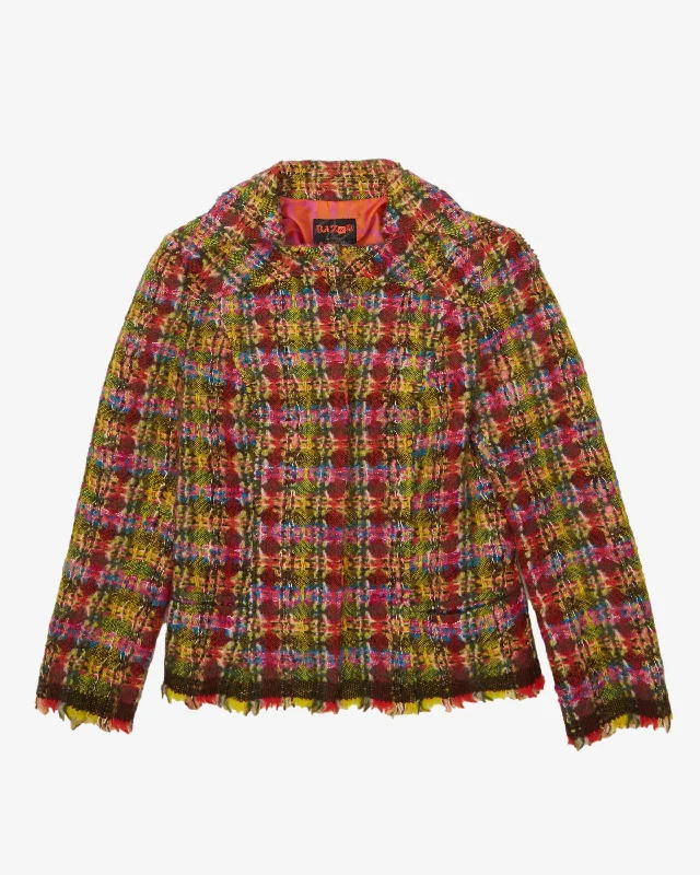 Bazar Christian Lacroix Tweed Style Blazer Jacket - S Mesh Jacket Canvas Jacket Denim Jacket