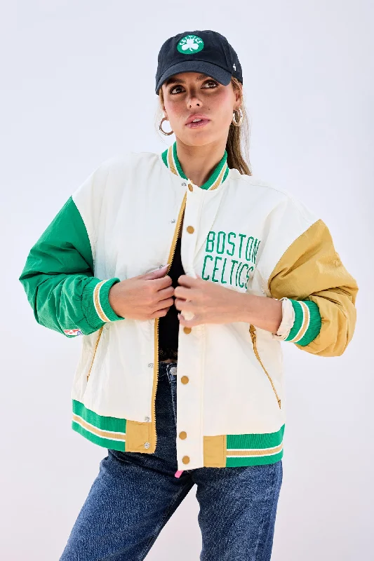 Unisex Celtics Bomber Jacket Rayon Jacket Velvet Jacket Corduroy Jacket