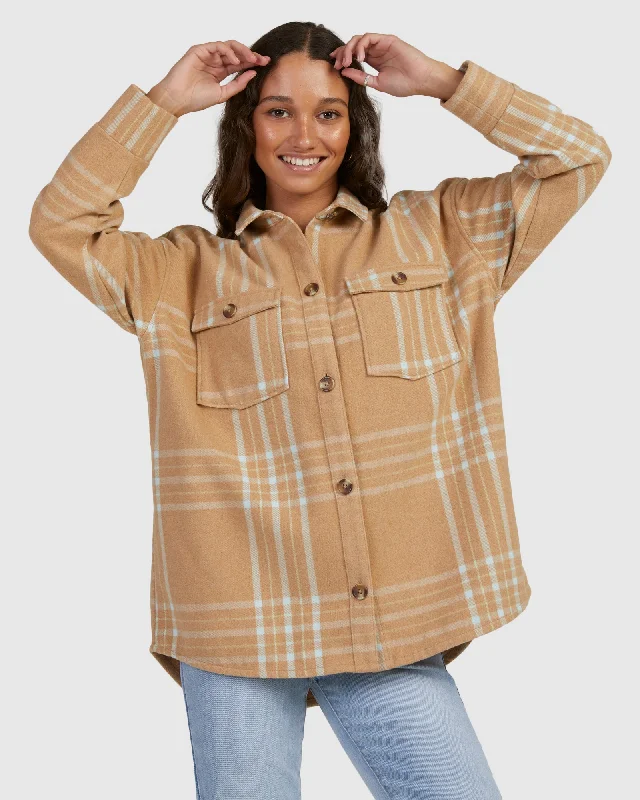 Womens Check The Swell Ii Jackets Fleece Fabric Down Fabric Feather Fabric