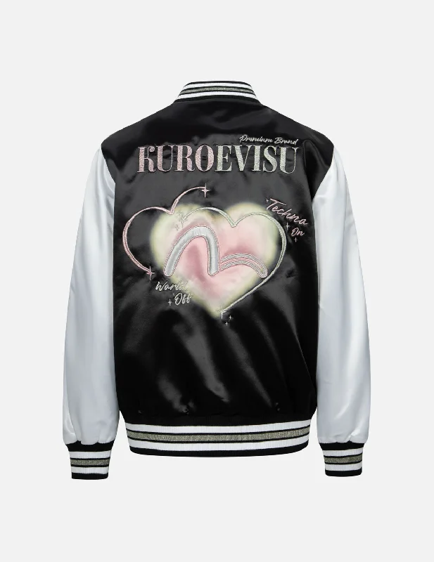 EK Gem Embroidery and Seagull Appliqué Oversized Souvenir Jacket Mesh Jacket Canvas Jacket Denim Jacket