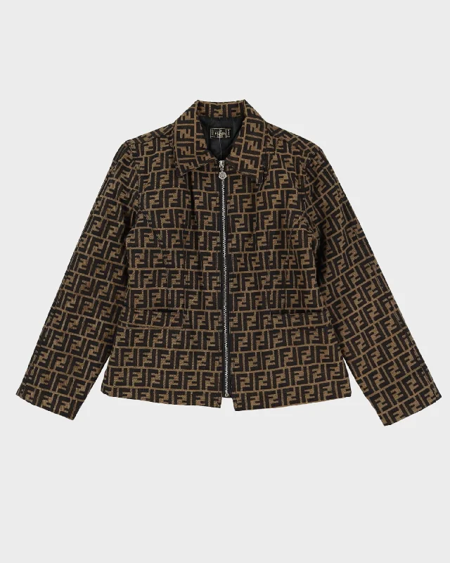 Fendi Logo Patterned Jacket - XS Elasticated Jacket Padded Jacket Insulated Jacket