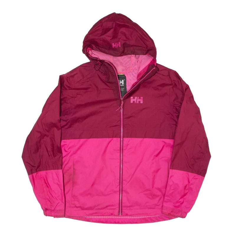 HELLY HANSEN Rain Jacket Pink Womens L Denim Fabric Leather Fabric Suede Fabric