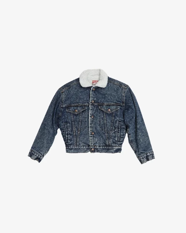 Levi's stone wash fleece lined denim jacket - XS Snapped Jacket Toggled Jacket Drawstring Jacket