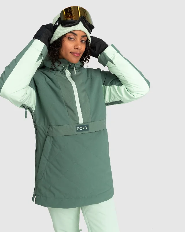 Womens Radiant Lines Overhead Snow Jacket Welt Pockets Slit Pockets Flap Pockets