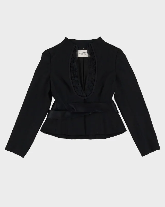 Valentino Hiver 2008 Black Evening Blazer Jacket - S Cotton Jacket Linen Jacket Terry Jacket