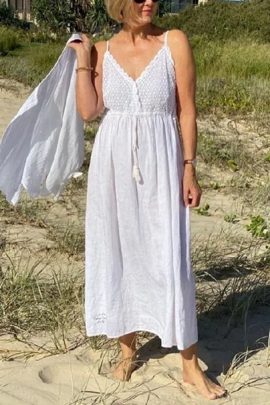 BOHEMIAN SUSPENDER MAXI DRESS Comfortable Bohemian Maxi Dress