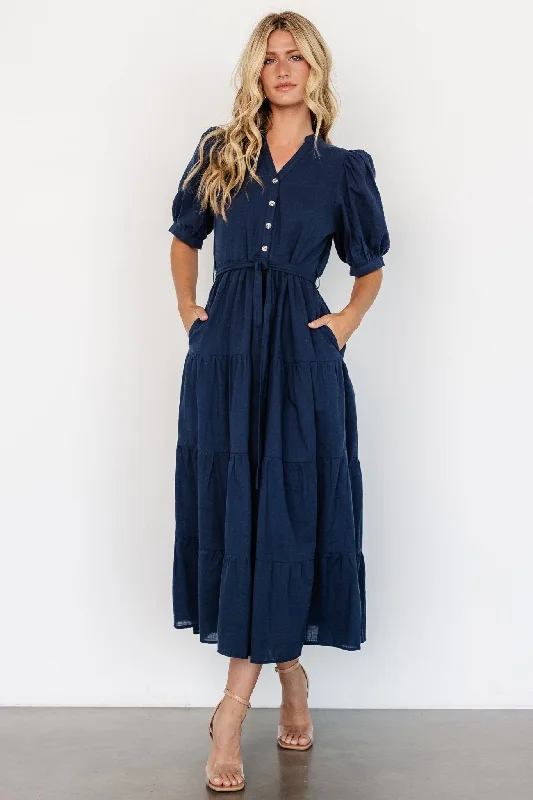 Camille Maxi Dress | Navy Trendy Fit-and-Flare Maxi Dress