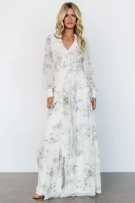 Lizette Maxi Dress | Sage Print Elegant Lace Maxi Dress