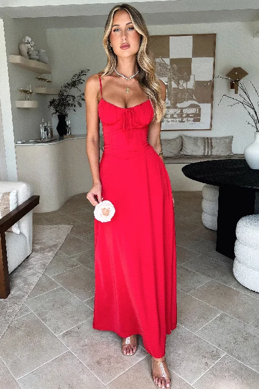 Magdalena Maxi Dress - Red Stylish Empire Waist Maxi Dress