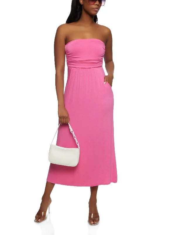 Strapless Maxi Dress Fashionable Sheer Maxi Dress