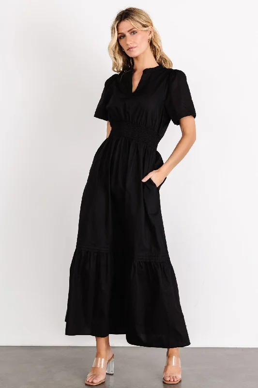 Vera Maxi Dress | Black Cozy Ribbed Maxi Dress