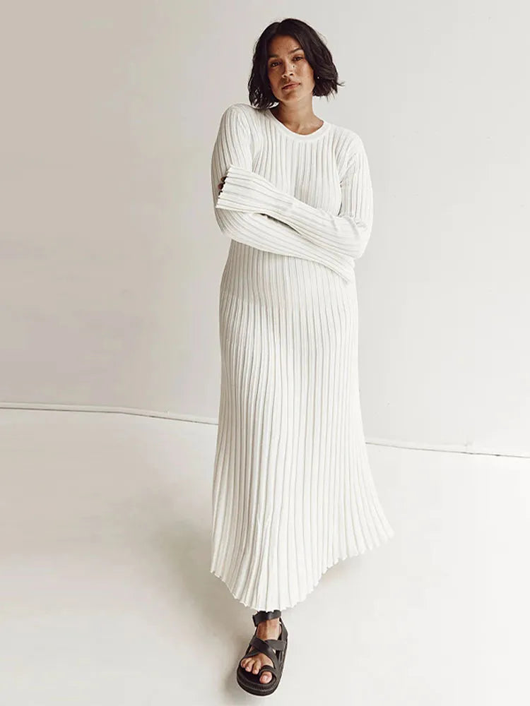 DressBetty - 2024 White Pleated Long Robes Summer Lady Office Maxi Dress Elegant Wraparound Maxi Dress