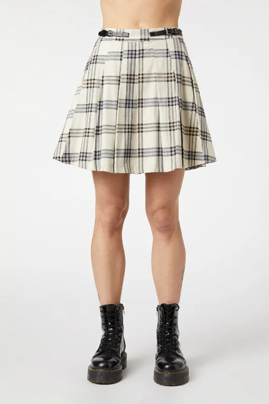 Crescent Tartan Pleated Skirt low waist skirt