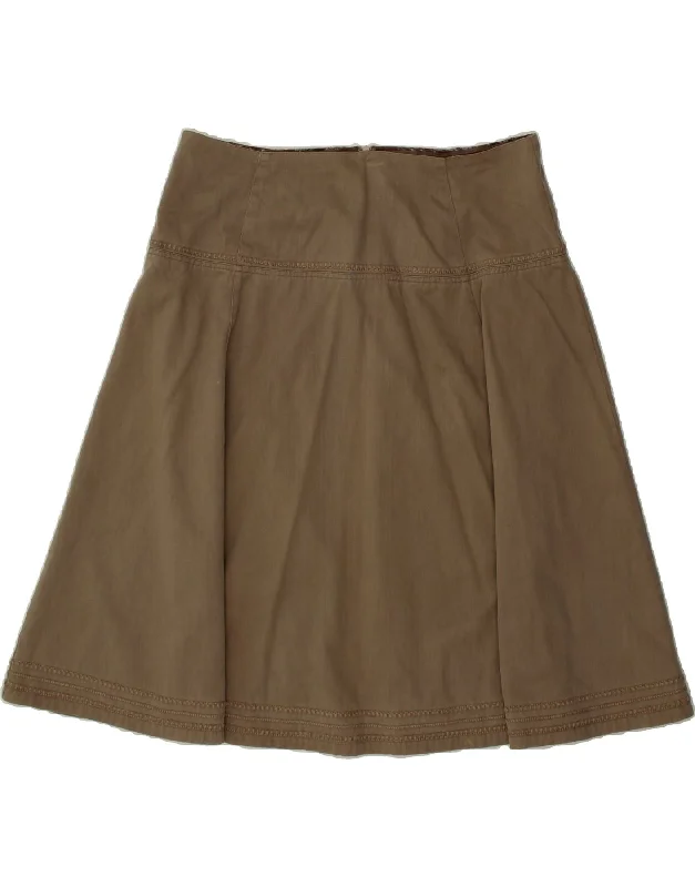 FAT FACE Womens A-Line Skirt W34 Large Khaki Cotton linen skirt natural