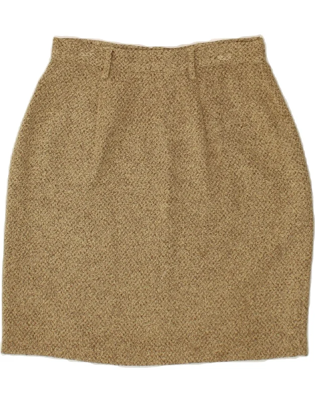 KAFFE Womens Mini Skirt Large W30  Beige velvet skirt glossy