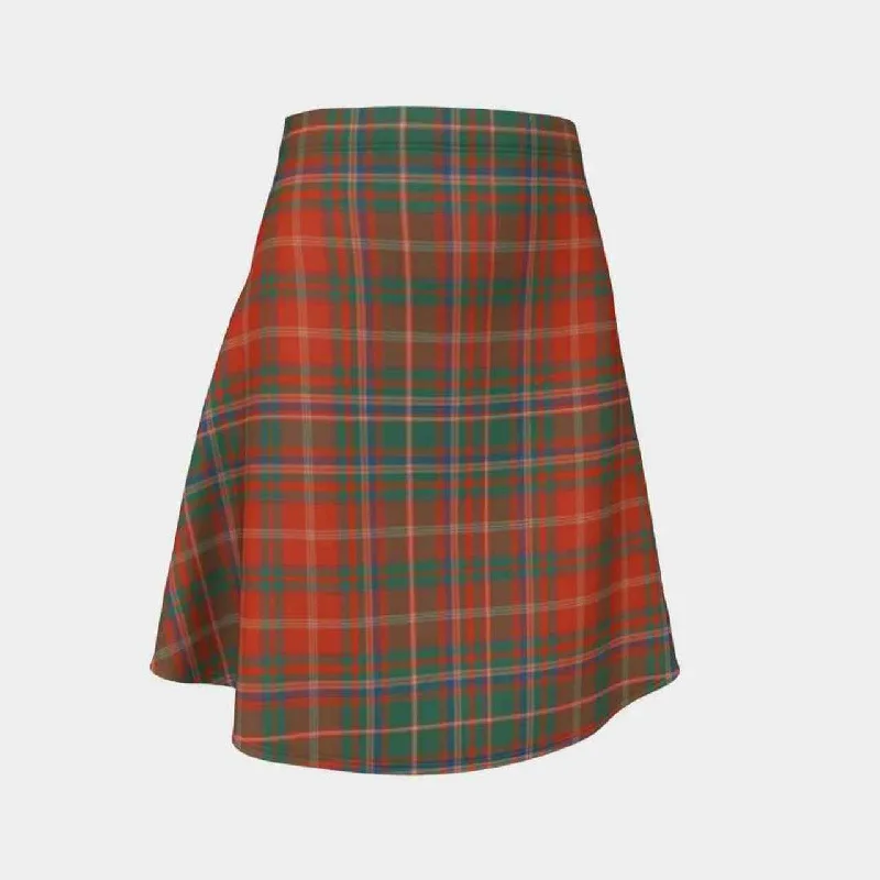 MacDougall Ancient Tartan Flared Skirt low waist skirt