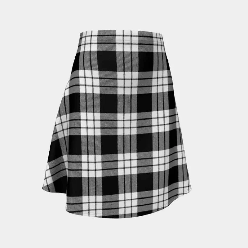 MacFarlane Black & White Tartan Flared Skirt chiffon skirt floaty