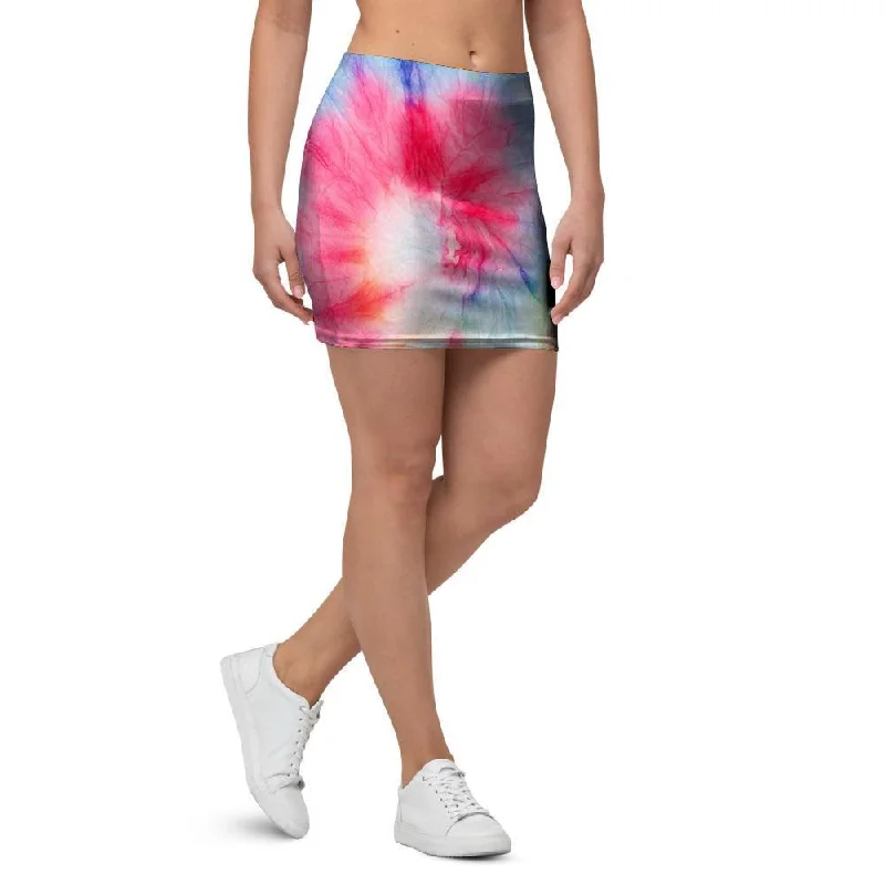 Rainbow Tie Dye Mini Skirt velvet skirt plush