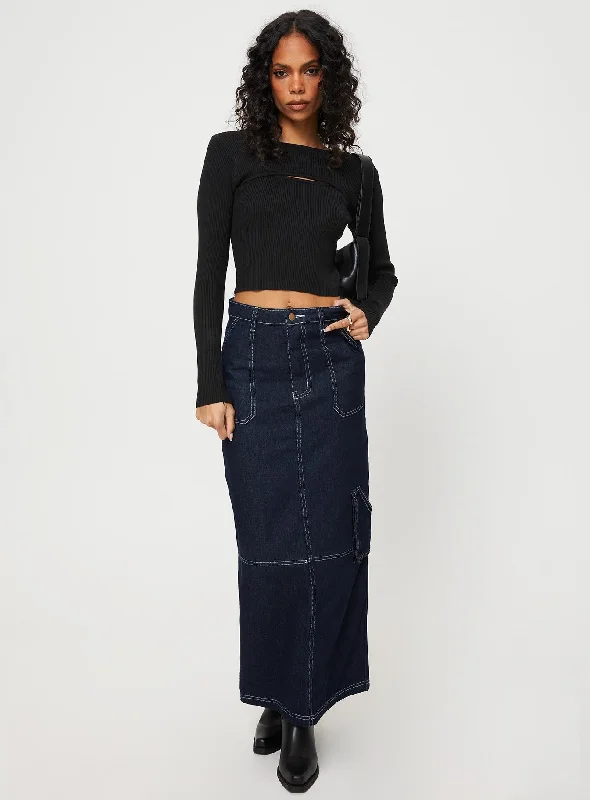 Vine Maxi Skirt Blue boho skirt vibe