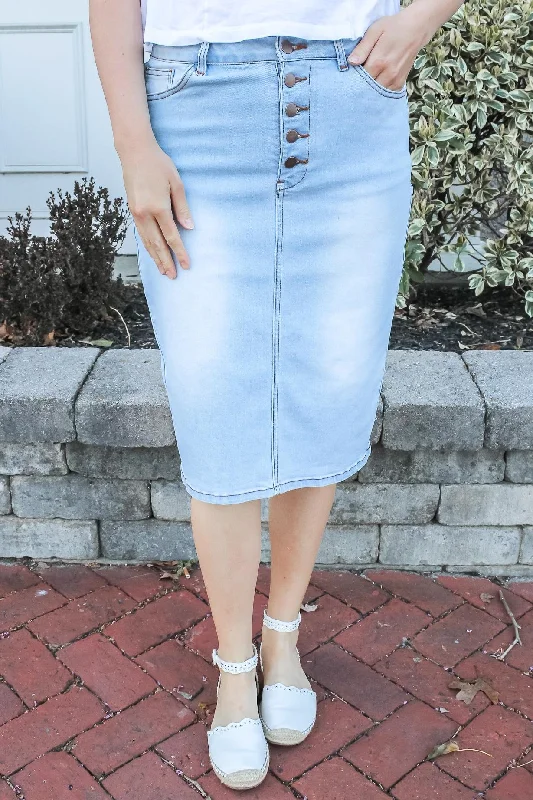 FLASH SALE * Bella Light Wash Denim Skirt lace skirt feminine