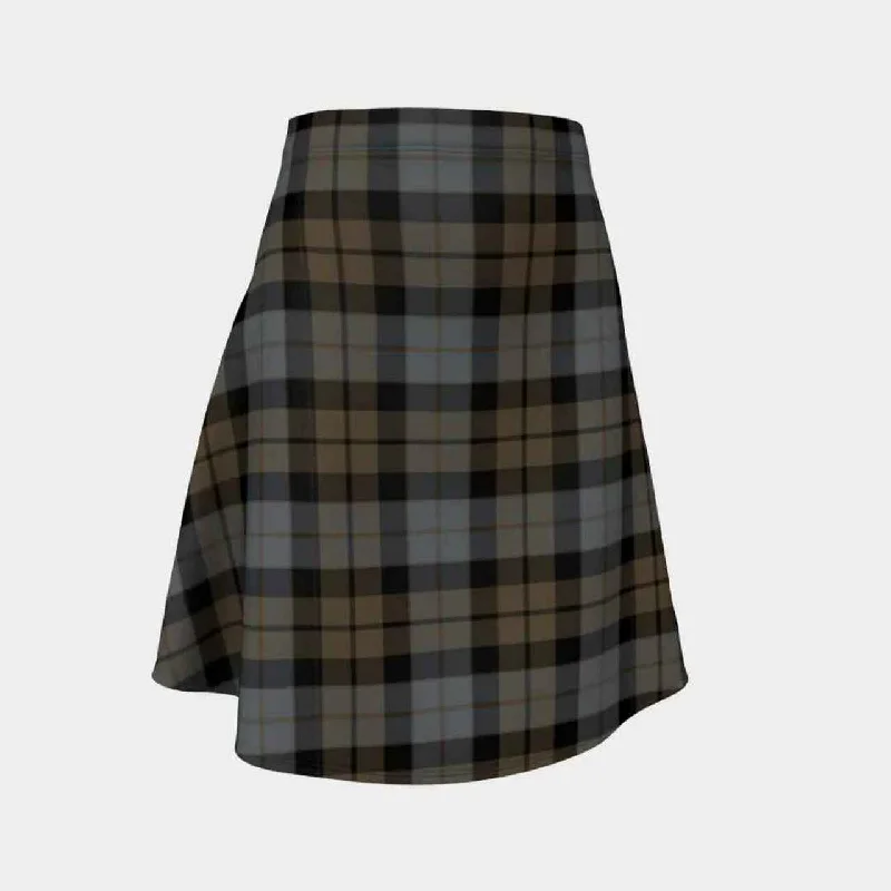 MacKay Weathered Tartan Flared Skirt low waist skirt