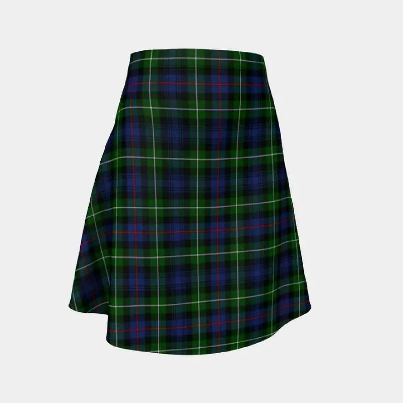 MacKenzie Modern Tartan Flared Skirt chiffon skirt airy