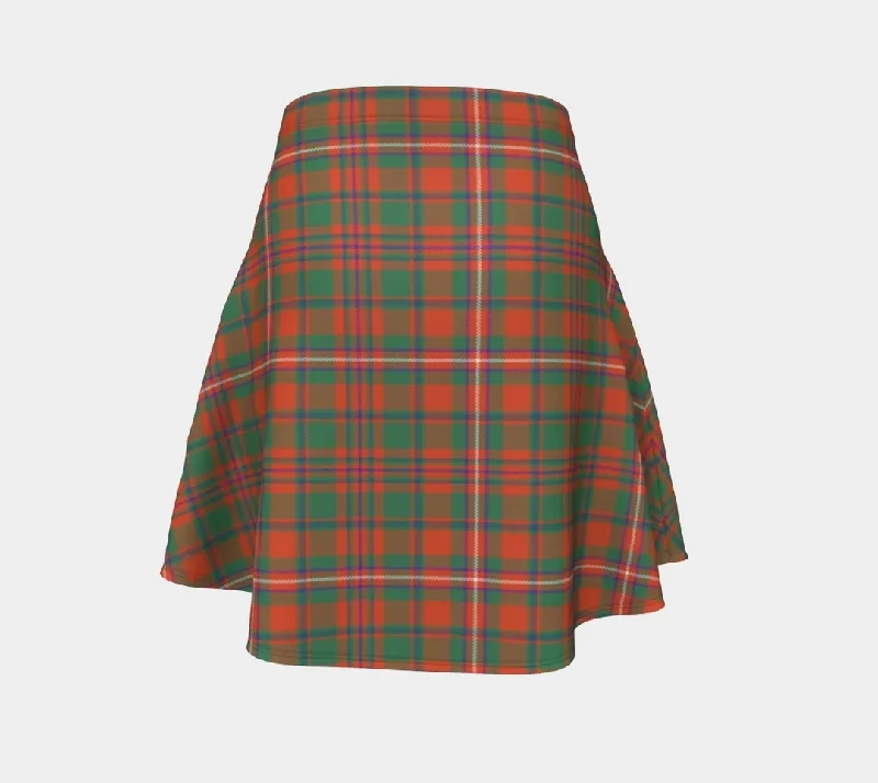 MacKinnon Ancient Tartan Flared Skirt leather skirt sleek