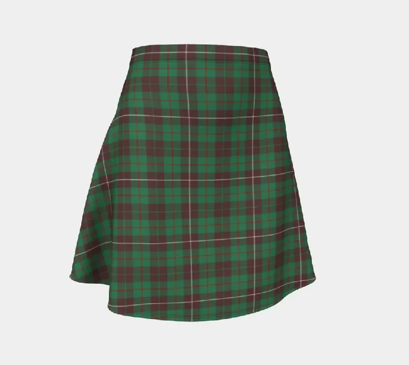 MacKinnon Hunting Ancient Tartan Flared Skirt silk skirt sleek