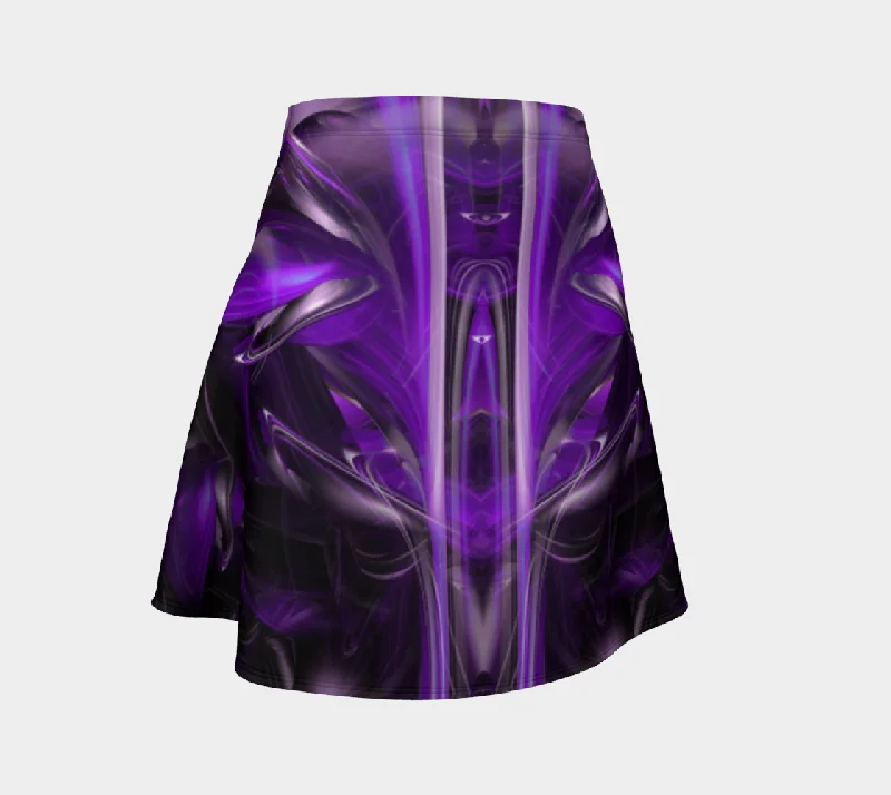 PURPLE ALIEN FLARE SKIRT silk skirt sleek